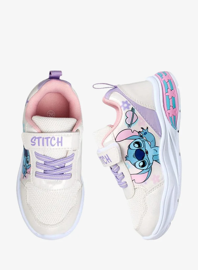 ديزني Girls Stitch Print Light-Up Sneakers