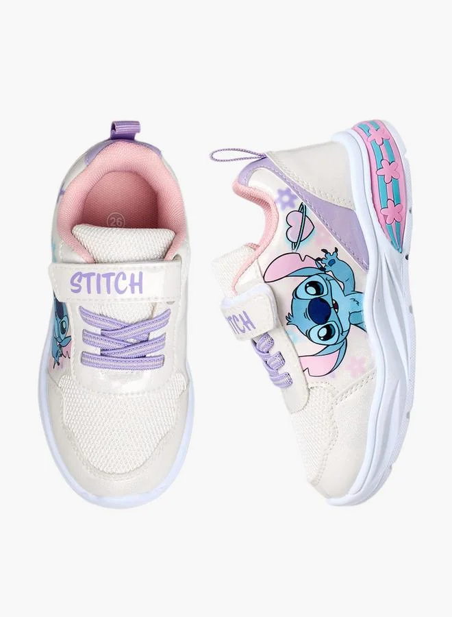 ديزني Girls Stitch Print Light-Up Sneakers