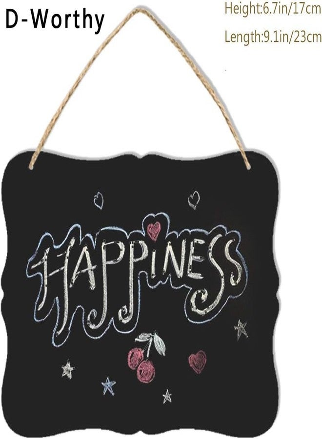 D-worthy Wooden Double Sided Hanging Chalkboard Signs, Vintage Erasable Message Board Sign with Hanging String for Wedding Kitchen Home Party Decoration (Rectangle 03) - Image 3