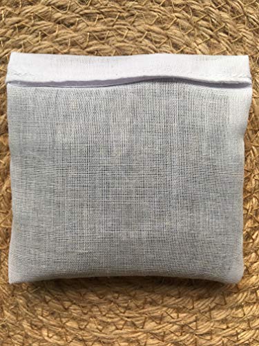Minhcraft Hand embroidered lavender pillow sachet bag “Lavender crown” natural linen cushion 6"x6", set of 3 - Image 5