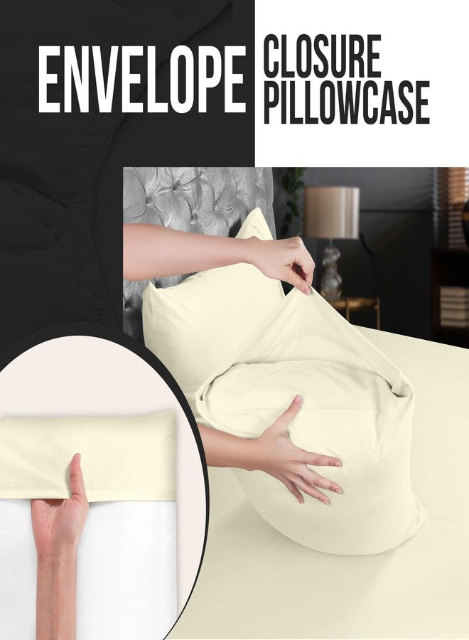 Utopia Bedding Queen Pillowcases - 4 Pack - Envelope Closure - Soft Brushed Microfiber Fabric - Shrinkage and Fade Resistant Pillow Covers Queen Size 20 X 30 Inches (Queen, Ivory) - Image 4