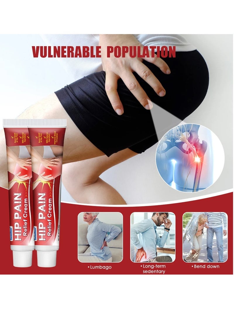 Sumifun كريم تخفيف آلام الورك، تركيبة ناعمة ولطيفة مرهم مسكن للألم العصبي لعرق النسا، اختراق عميق سريع الامتصاص لتدليك آلام المفاصل العضلية، جص طبي لتخفيف الألم - Image 3