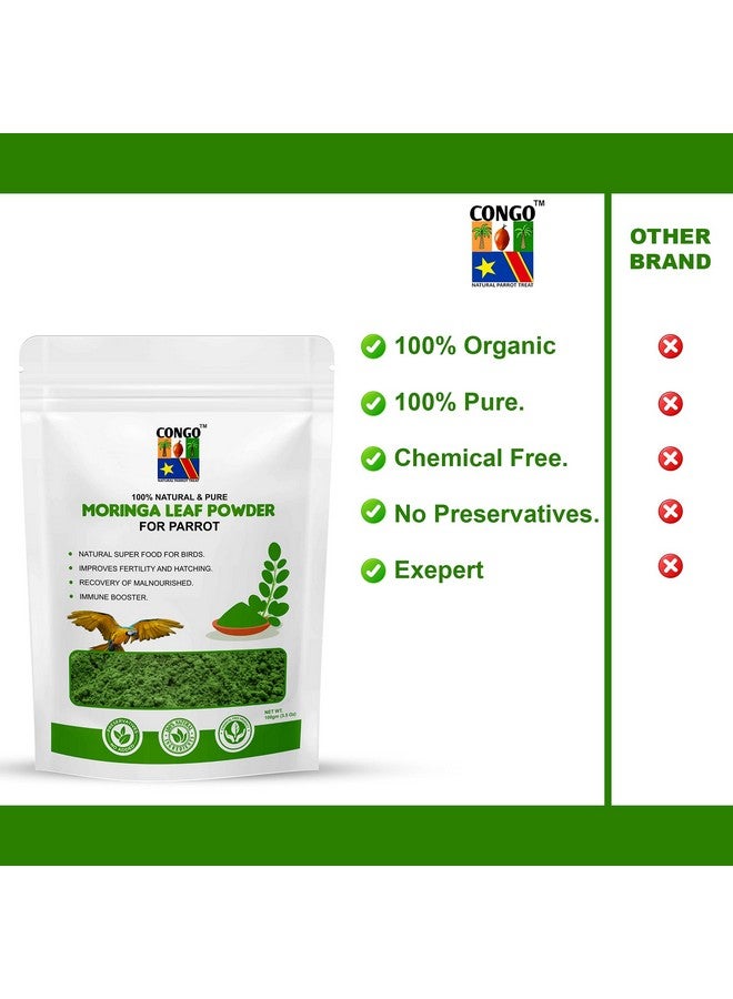Congo® 100gm Moringa Powder to Provide Essential Proteins for Budgies, Lovebirds, Cockatiels, Conure, Senegal, Amazon, African Grey, Macaw, Cockatoo and Other Birds, 100gm - Image 5