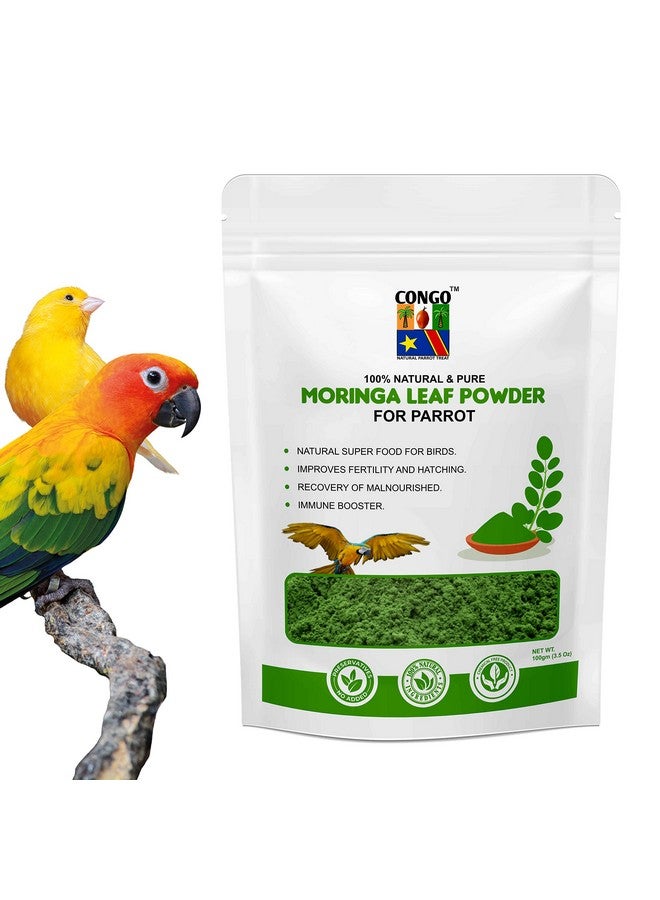 Congo® 100gm Moringa Powder to Provide Essential Proteins for Budgies, Lovebirds, Cockatiels, Conure, Senegal, Amazon, African Grey, Macaw, Cockatoo and Other Birds, 100gm - Image 1