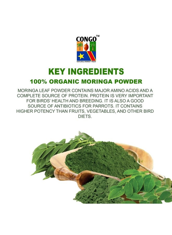 Congo® 100gm Moringa Powder to Provide Essential Proteins for Budgies, Lovebirds, Cockatiels, Conure, Senegal, Amazon, African Grey, Macaw, Cockatoo and Other Birds, 100gm - Image 4