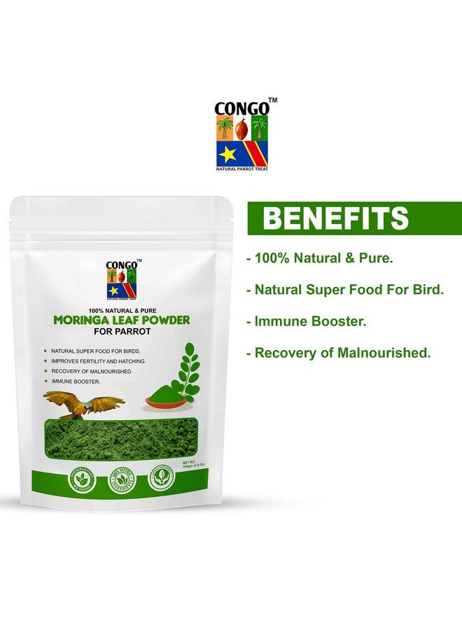 Congo® 100gm Moringa Powder to Provide Essential Proteins for Budgies, Lovebirds, Cockatiels, Conure, Senegal, Amazon, African Grey, Macaw, Cockatoo and Other Birds, 100gm - Image 3