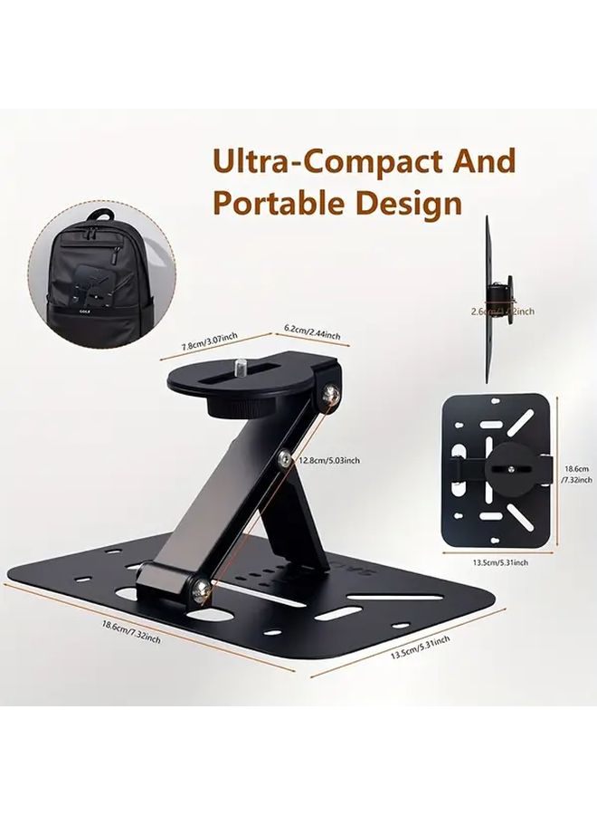 Silvery 3 In 1 Portable Projector Stand With Adjustable Tripod Foldable Compact Design - Image 2