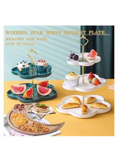 2Pcs Ramadan Wood Tray, Chic Wooden Artistic Moon Star Eid Mubarak Party Food Serving Tableware Tray Pastry Dessert Display Holder Ramadan Table Crescent Tray Decoration Ornament - pzsku/Z862B3D564BB691550F1FZ/45/_/1677030461/2fe5d194-4265-41de-b6cf-4b442303ec2f