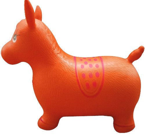 AppleRound Inflatable Ride-on Bouncy Animal Hopper – Horse, Cow or Unicorn – Kids Space Hopper Bouncer with Hand Pump – Jumping Toy for Indoor/Outdoor Play - Image 4