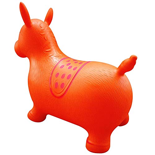 AppleRound Inflatable Ride-on Bouncy Animal Hopper – Horse, Cow or Unicorn – Kids Space Hopper Bouncer with Hand Pump – Jumping Toy for Indoor/Outdoor Play - Image 3