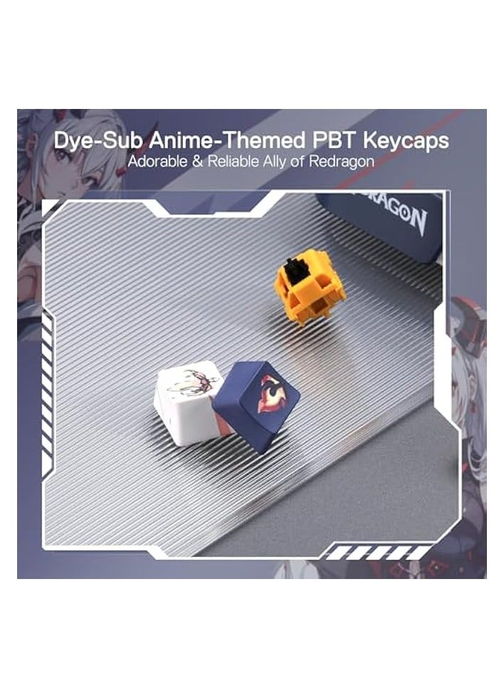 PROMASS K686 PRO SE 98 Keys Gasket RGB Gaming Keyboard, 3-Mode Anime Mechanical Keyboard with Hot-Swap Socket, Special Rotary Knob Control & Noise Dampening Pads, Custom Hi-Fi Linear Switch - Image 3