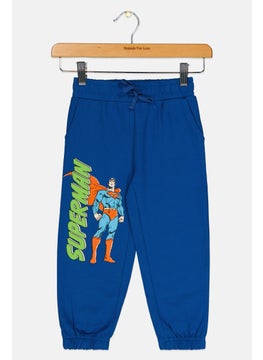 SUPERMAN DC Superman Toddlers Boy Graphic Print Jogger Pants, Royal Blue  - Image 1