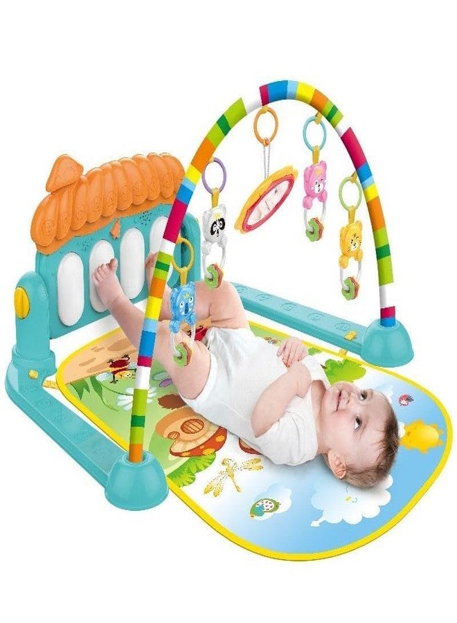D M Mart Musical Keyboard Baby Play Gym Mat | Kick & Play Piano Activity Gym with Fitness Rack | Multi-Function Baby Activity Mat with Music, Lights & Toys | Infant Tummy Time Exercise Mat (Multicolor)(Pack-1) - Image 1