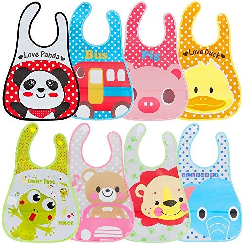 Koochie-Koo Waterproof Quick Dry Cartoon Printed Feeding Bib Sleeveless Washable Apron For Baby Boy And Girl From 6 months To 2 Years (Pack Of 2, Multicolor) - Image 2