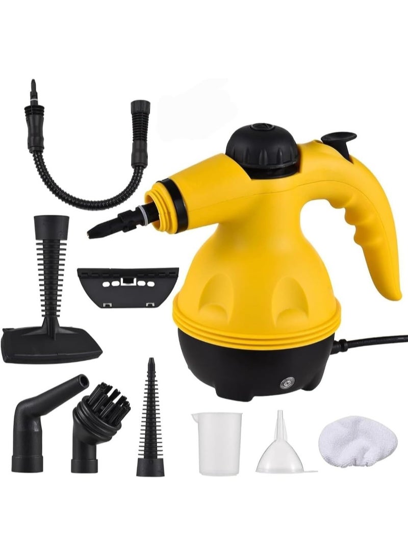 Portable Handheld Steam Cleaner – 1000W High-Pressure Steam Cleaning Machine – 9 Accessories – Chemical-Free Heavy-Duty Steamer for Kitchen, Sofa, Bathroom, Car & Windows  - Image 1