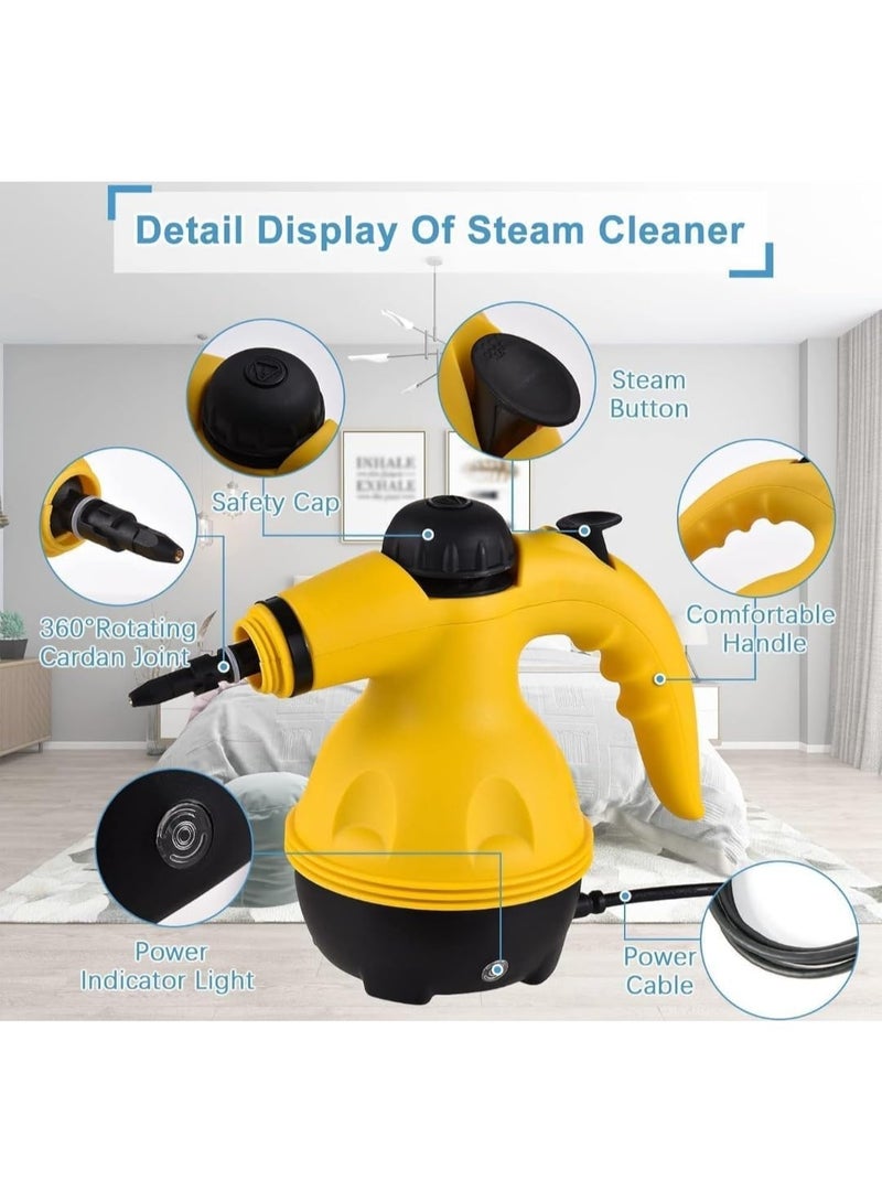 Portable Handheld Steam Cleaner – 1000W High-Pressure Steam Cleaning Machine – 9 Accessories – Chemical-Free Heavy-Duty Steamer for Kitchen, Sofa, Bathroom, Car & Windows  - Image 4