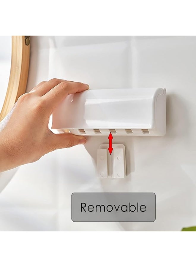 بروماس حامل فرشاة أسنان جداري – تصميم نحيف، لاصق ذاتي بدون حفر، منظم حمام لـ 6 فرش أسنان - Image 4