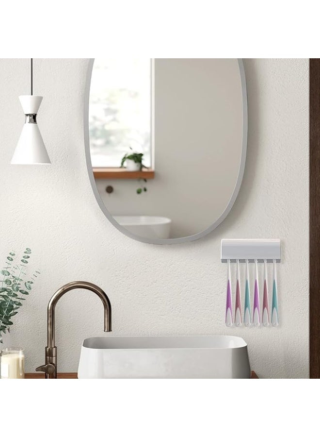 بروماس حامل فرشاة أسنان جداري – تصميم نحيف، لاصق ذاتي بدون حفر، منظم حمام لـ 6 فرش أسنان - Image 2