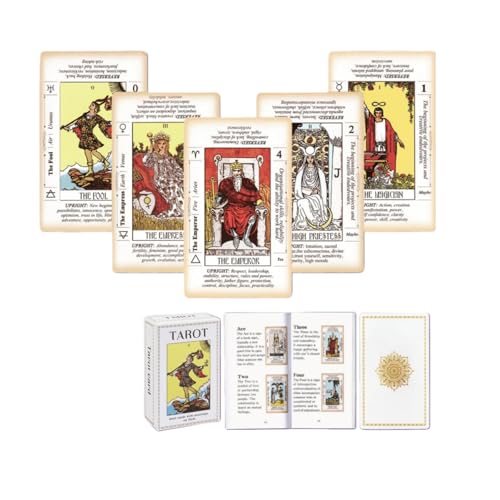 MTRoyaldia Tarot Card Game, 78 Tarot Deck, Original Tarot Cards for Beginners and Experts with Guide Book and Can Be As A Gift, Fortune Telling Game, Divination Tools for All Skill Levels, White - Image 1