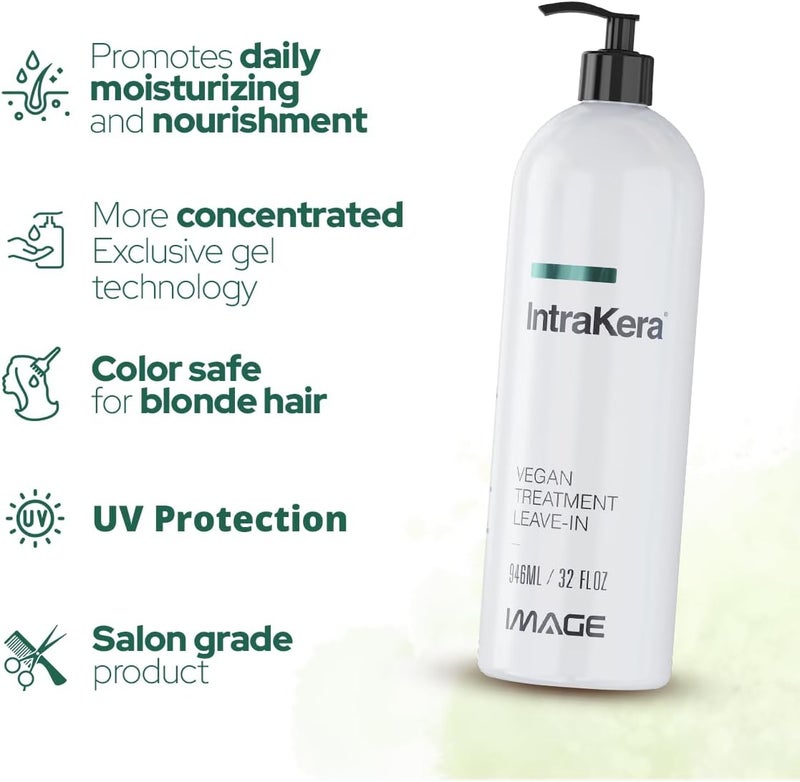 Image IntraKera Vegan Leave-In Conditioner for All Hair Types - 32 Fl Oz - Deep Moisturizer and Detangler for Dry or Damaged Hair - Image 4