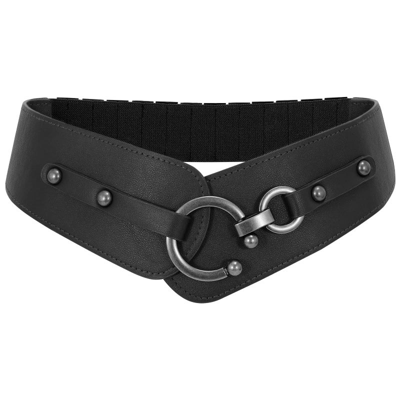 WERFORU Women Vintage Wide Elastic Thick Stretch Belt with Interlock Buckle for Dress Halloween - Image 1