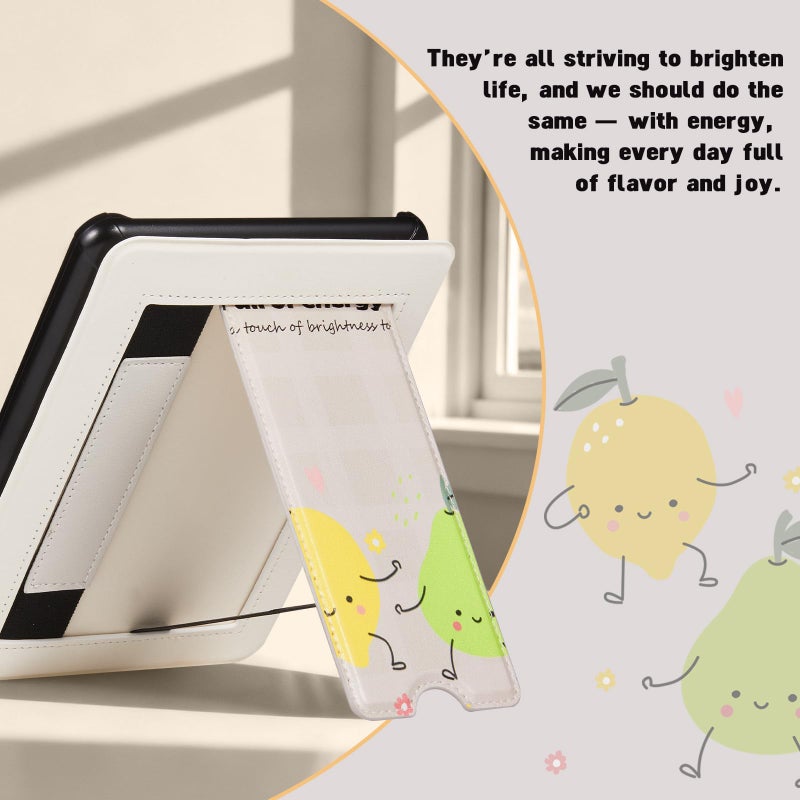 CoBak Lightweight Stand Cute Case for 7" Kindle Paperwhite 12th Gen 2024 and Kindle Colorsoft with Right Hand Strap - Compatible with iPhone MagSafe, for Samsung/Anker Wireless Charging Pads - Image 3