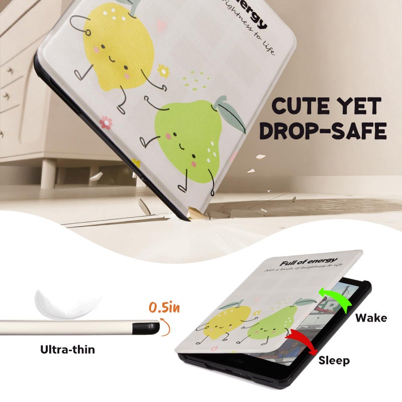 CoBak Lightweight Stand Cute Case for 7" Kindle Paperwhite 12th Gen 2024 and Kindle Colorsoft with Right Hand Strap - Compatible with iPhone MagSafe, for Samsung/Anker Wireless Charging Pads - Image 5