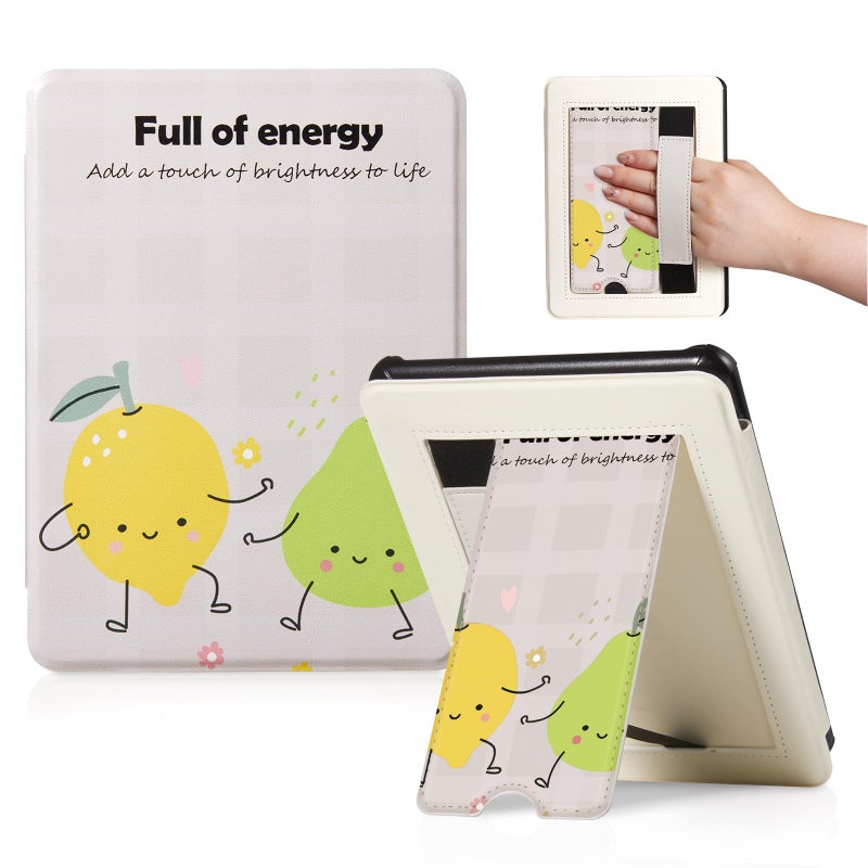 CoBak Lightweight Stand Cute Case for 7" Kindle Paperwhite 12th Gen 2024 and Kindle Colorsoft with Right Hand Strap - Compatible with iPhone MagSafe, for Samsung/Anker Wireless Charging Pads - Image 1