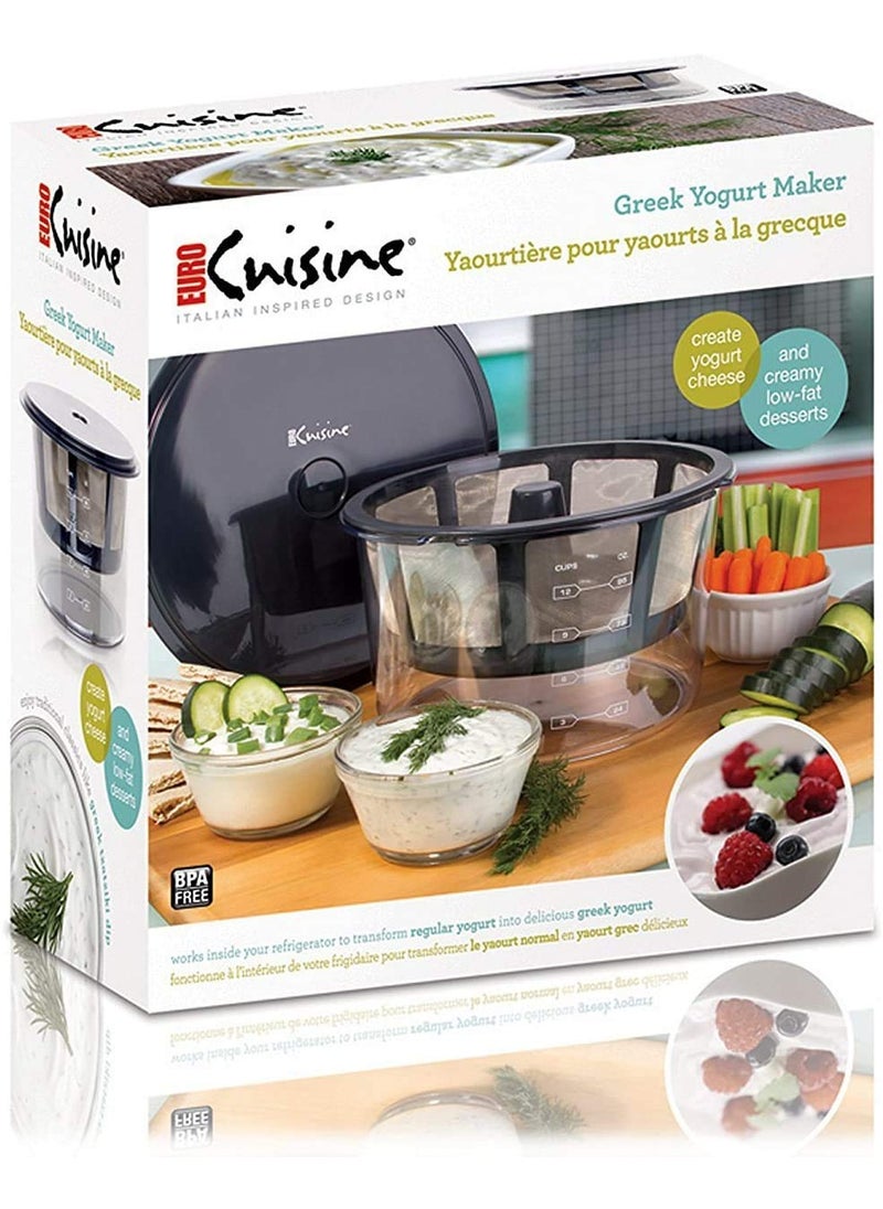Euro Cuisine - Euro Cuisine GY60 Greek Yoghurt Maker with Ultra Fine Mesh Stainless Steel Strainer Basket - Image 1
