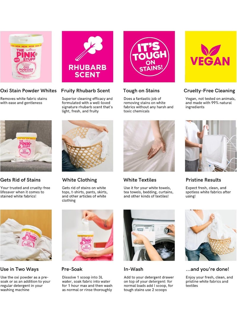 THE PINK STUFF Stardrops The Pink Stuff Miracle Laundry Oxi Powder Stain Remover for Whites 1 kg – Powerful Laundry Whitener & Stain Eliminator - Image 5