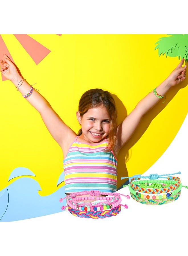 Sureio 24 Pcs Colorful Friendship Bracelets Letter Heart Smile Bracelets Surfer Bracelets Stretch Beaded Kids Bracelet for Girls Women Back to School Tween Girl Party Favors(Paracord Style) - Image 4