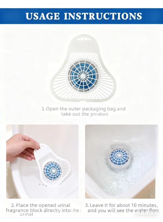 Public Bathroom Men's Toilet Urinal Urinal Bucket Deodorizing Cleaning Filter Solid Aromatic Toilet Round Triangle Block 10pcs - Image 4