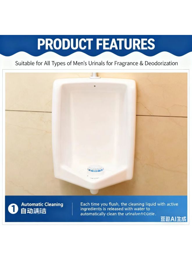 Public Bathroom Men's Toilet Urinal Urinal Bucket Deodorizing Cleaning Filter Solid Aromatic Toilet Round Triangle Block 10pcs - Image 3