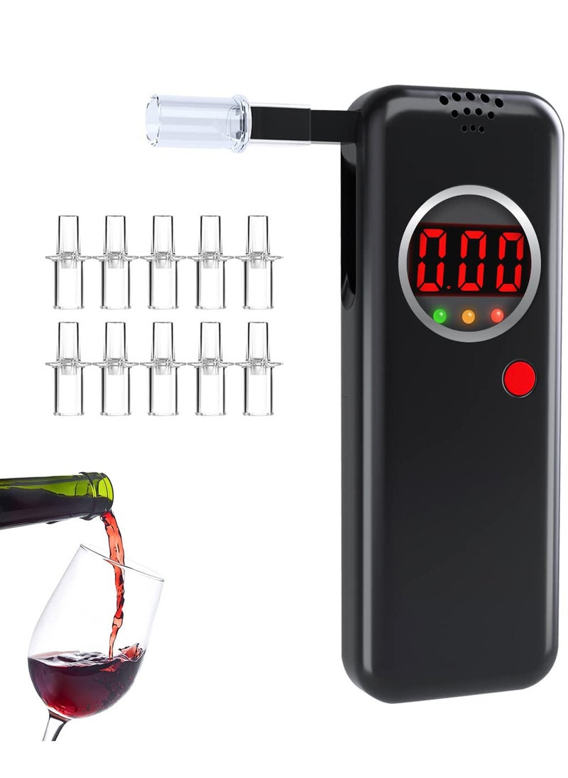 SYOSI - Breathalyzer, High-Accuracy Professional Tester with 10 Mouthpieces, LCD Digital Display Tester for Personal and Professional Use - Image 1