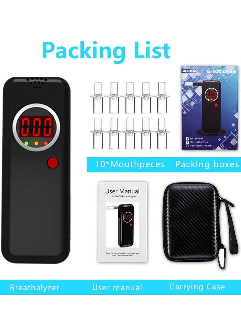 SYOSI - Breathalyzer, High-Accuracy Professional Tester with 10 Mouthpieces, LCD Digital Display Tester for Personal and Professional Use - Image 1