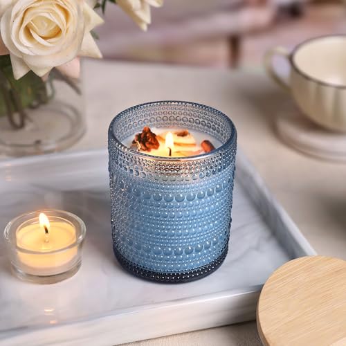 DARJEN 12 Pack Blue Candle Jars for Making Candles- 8 OZ Empty Glass Candle Making Jars with Bamboo Lids and Labels, Candle Making Supplies Candle Containers for DIY Gifts - Image 5