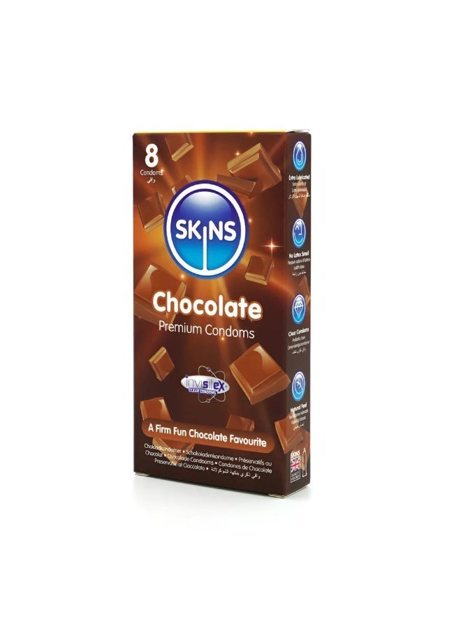 SKINS CONDOMS CHOCOLATE 8PIC - Image 1