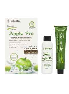 globalstar Apple Pro Hair Dye Cream Dark Brown Ammonia Free 2x100ml  - Image 1