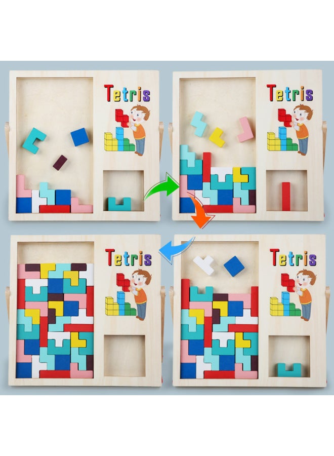 لعبة ألغاز خشبية ثلاثية الأبعاد تتريس للأطفال متعددة الوظائف للتفكير في الفضاء، ثلاثة في لون واحد: hxbe-ستيريو مزدوج روسيا-A-0.9 كجم - Image 3