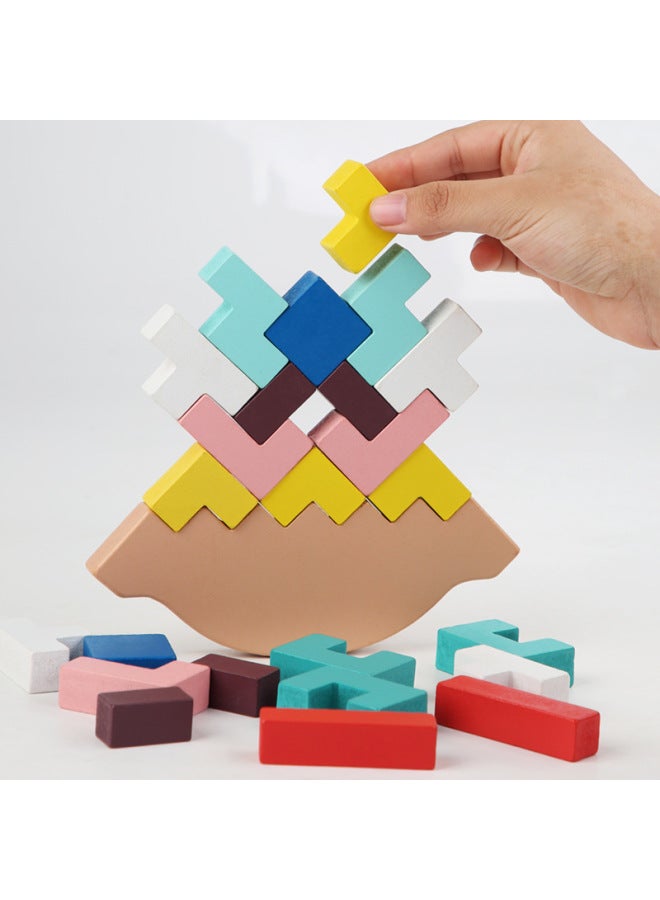 لعبة ألغاز خشبية ثلاثية الأبعاد تتريس للأطفال متعددة الوظائف للتفكير في الفضاء، ثلاثة في لون واحد: hxbe-ستيريو مزدوج روسيا-A-0.9 كجم - Image 4