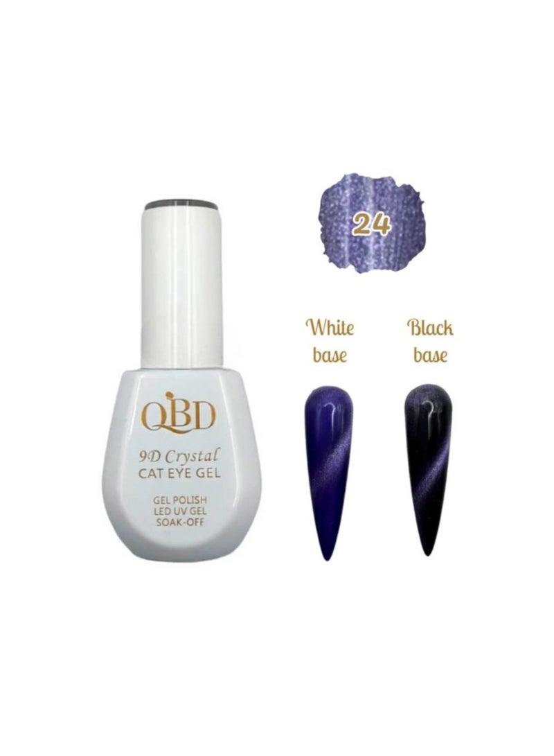 QBD 9D Crystal Cat Eye Gel Nail Polish. It creates a captivating "cat's eye" effect with a 3D crystal finish, adding unparalleled depth and shine to your nails.