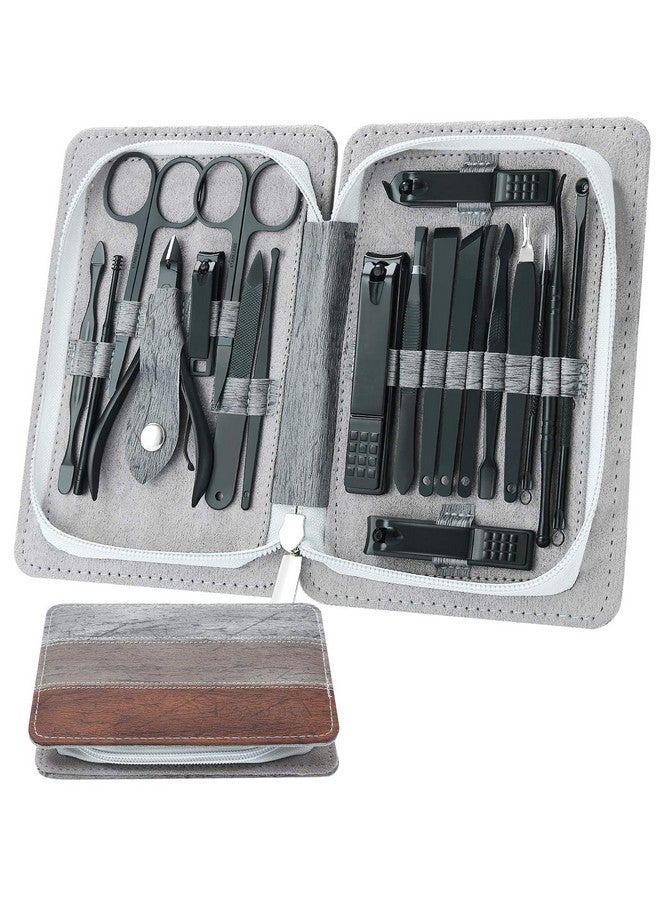 Esarora Manicure Set, ESARORA 20 In 1 Stainless Steel Professional Pedicure Kit Nail Scissors Grooming Kit with Zipper Case - Image 1