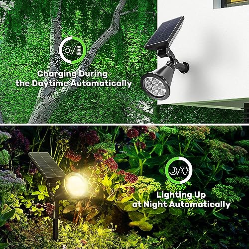 LITVERSE Solar Outdoor Lights, Upgraded 7 LEDs Landscape SpotLights IP65 Waterproof, Auto On/Off Solar Powered Outdoor Lights, Outdoor Solar Lights for Yard Garden Driveway Walkway,2 Pack(Warm Light) - Image 5