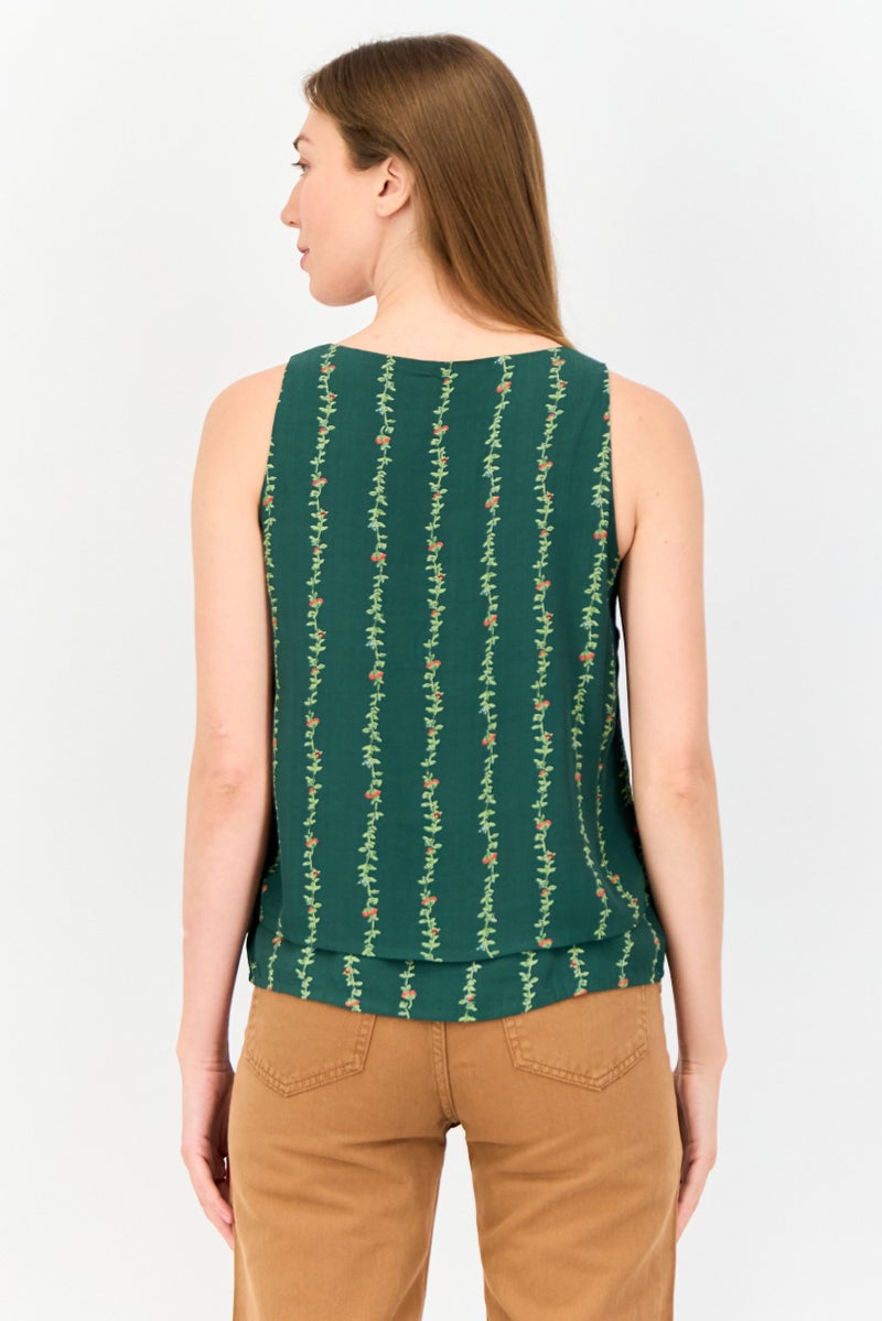 ONLY Women V-Neck Sleeveless Floral Print Tank Top, Multicolor - Image 3