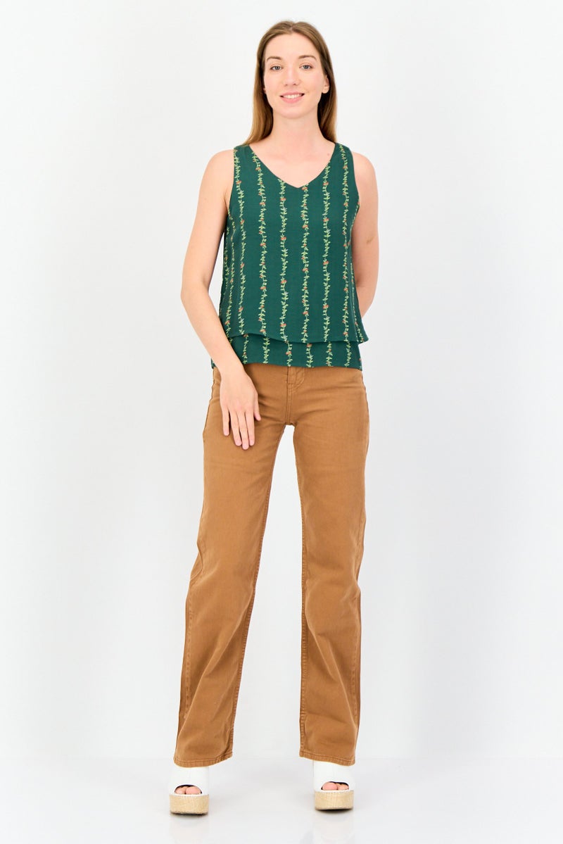 ONLY Women V-Neck Sleeveless Floral Print Tank Top, Multicolor - Image 4