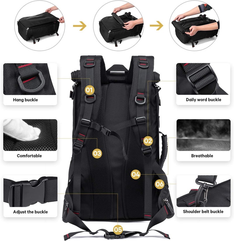 KAKA Travel Backpack, Carry On Backpack Durable Convertible Duffle Bag Fit for 15.6 Inch Laptop for Men and Women(Medium 35L) - Image 3