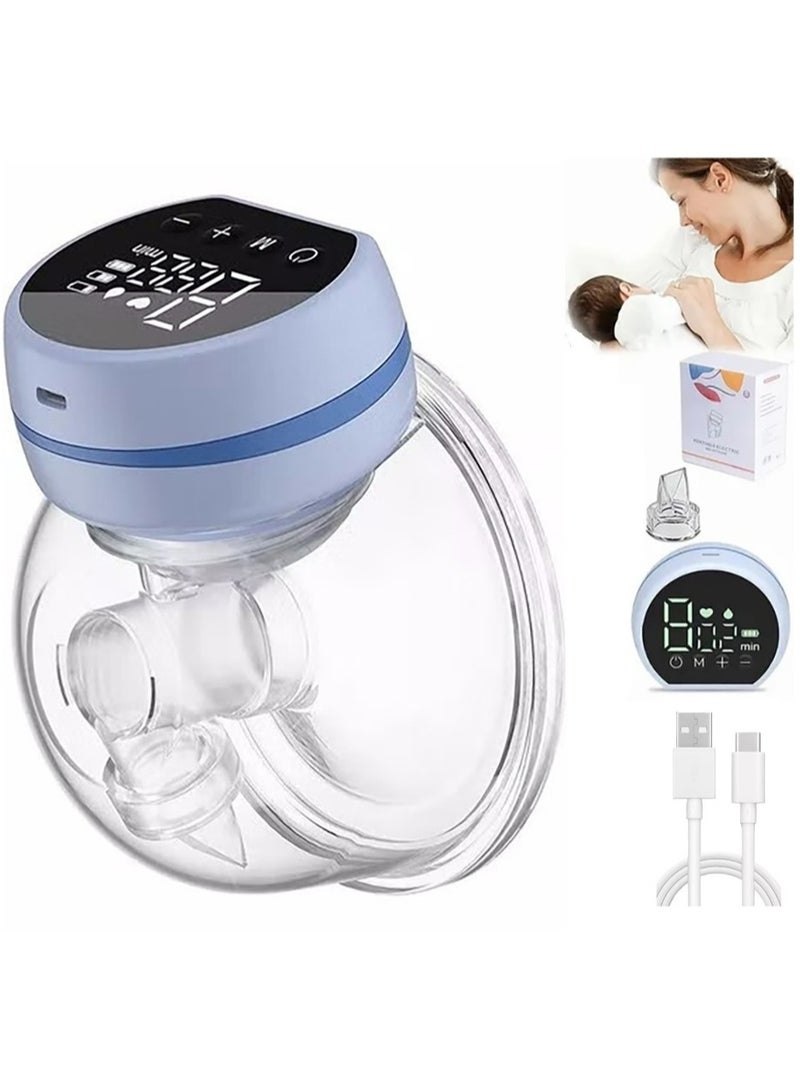 جوبل مضخة حليب كهربائية لاسلكية واحدة محمولة بدون استخدام اليدين مع وظيفة ذاكرة غير مؤلمة - أزرق - Image 1