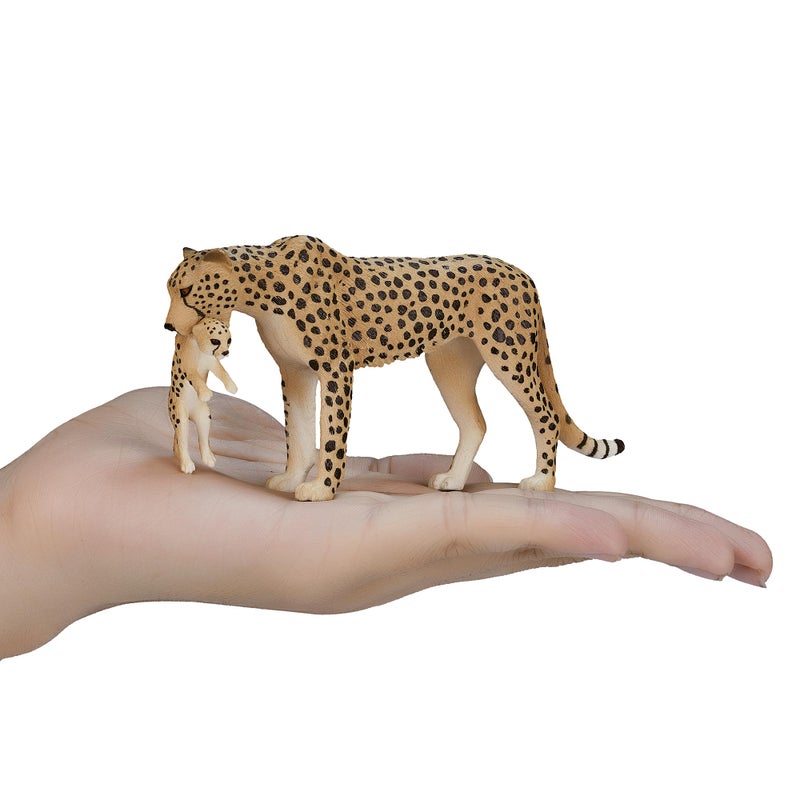 MOJO Cheetah (Female) with Cub Realistic International Wildlife Toy-Replica Hand Painted Figurine, Mixed (387167) - Image 5