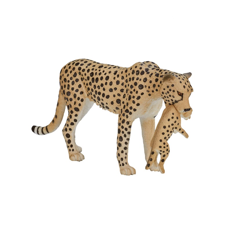 MOJO Cheetah (Female) with Cub Realistic International Wildlife Toy-Replica Hand Painted Figurine, Mixed (387167) - Image 2