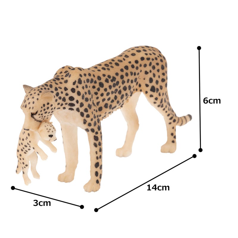 MOJO Cheetah (Female) with Cub Realistic International Wildlife Toy-Replica Hand Painted Figurine, Mixed (387167) - Image 3